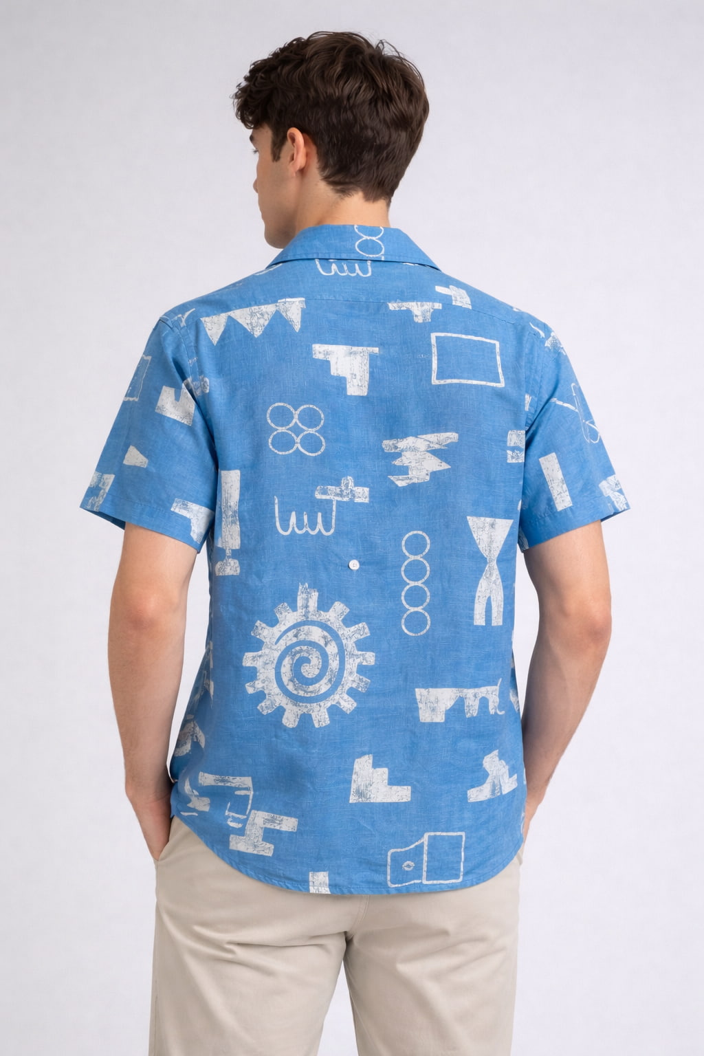 Blue Abstract Print Vacation Shirt