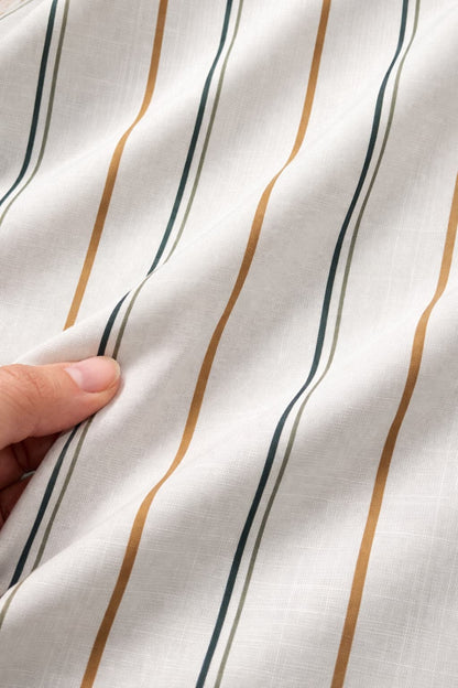 Men’s Off White Multi Stripe Cotton Shirt