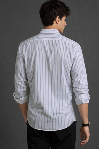 Classic Blue Striped Full Sleeve Shirt