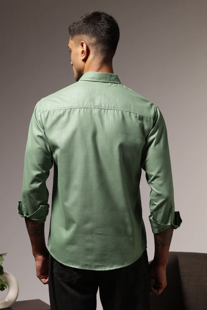 Green plain Shirt