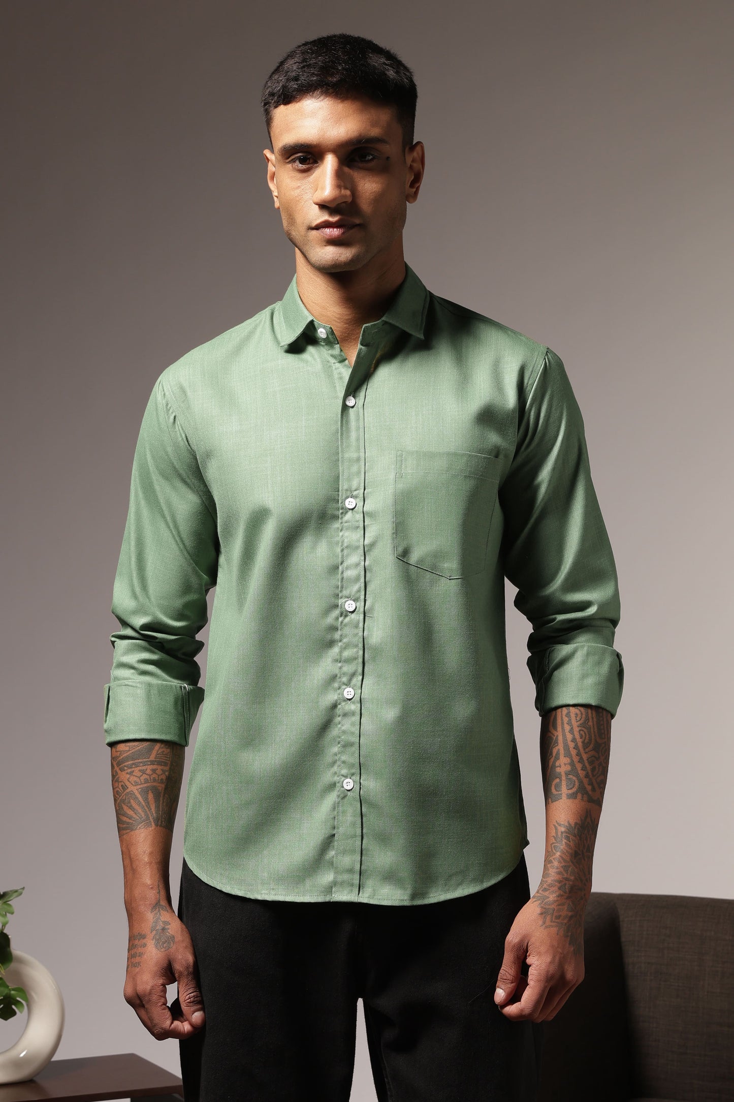 olive shirt