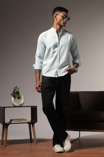 sky blue shirt