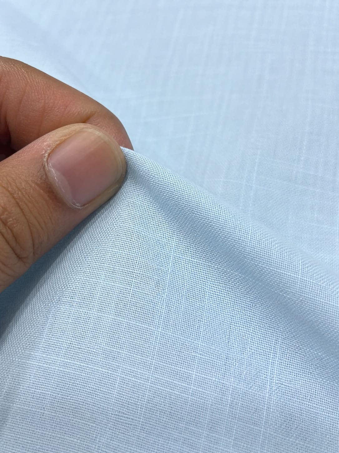 Sky Blue Mandarin Collar Cotton Short Kurta Shirt with Pocket