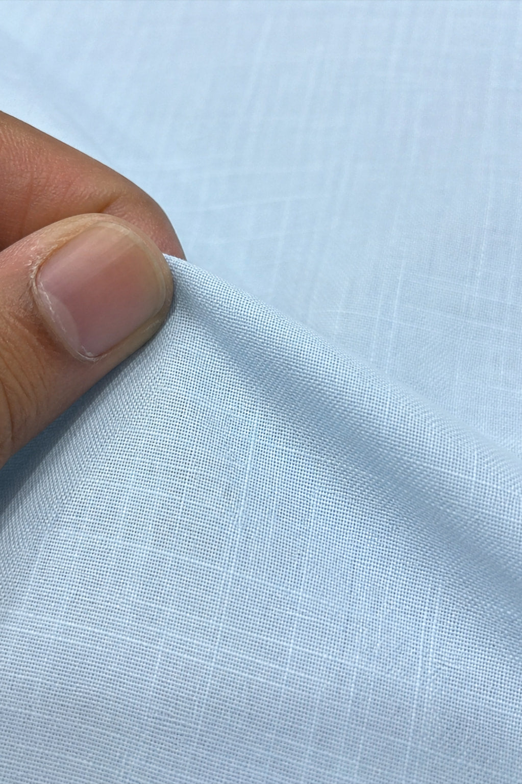 Sky Blue Mandarin Collar Cotton Short Kurta Shirt