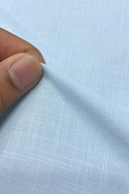 Sky Blue Mandarin Collar Cotton Short Kurta Shirt