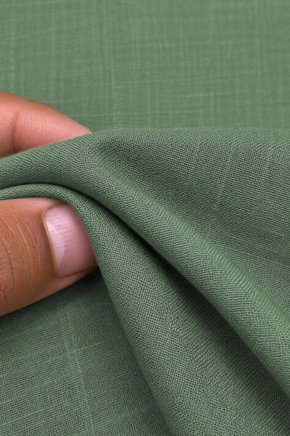 Sage Green Mandarin Collar Cotton Short Kurta Shirt with Pocket