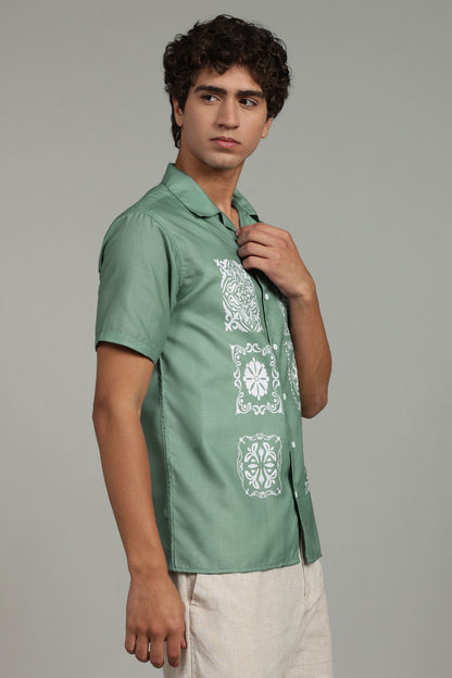 Sage Heritage Panel Shirt