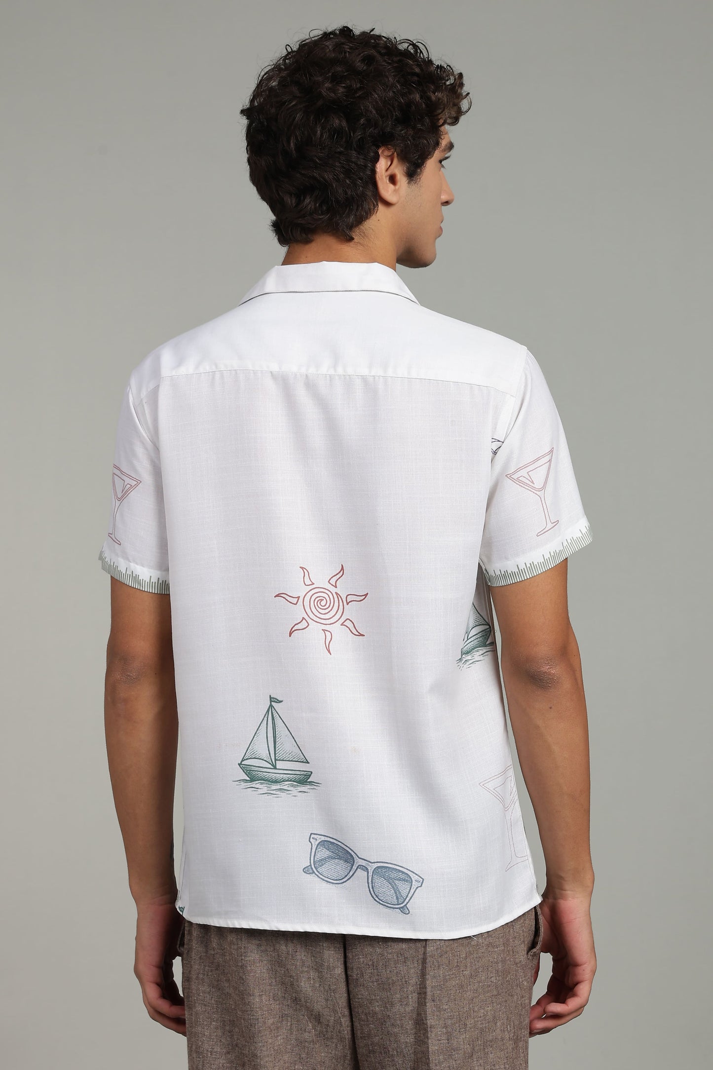 Ivory Coastal Sketch Panel Shirt