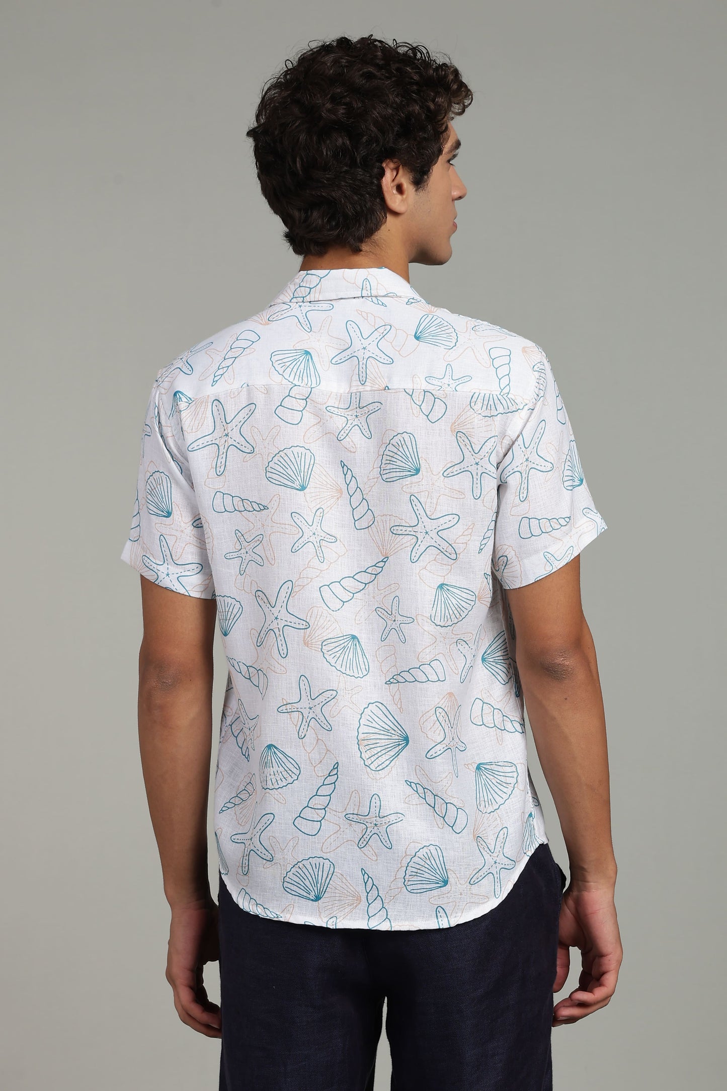 White Sea Shell & Starfish Print Shirt