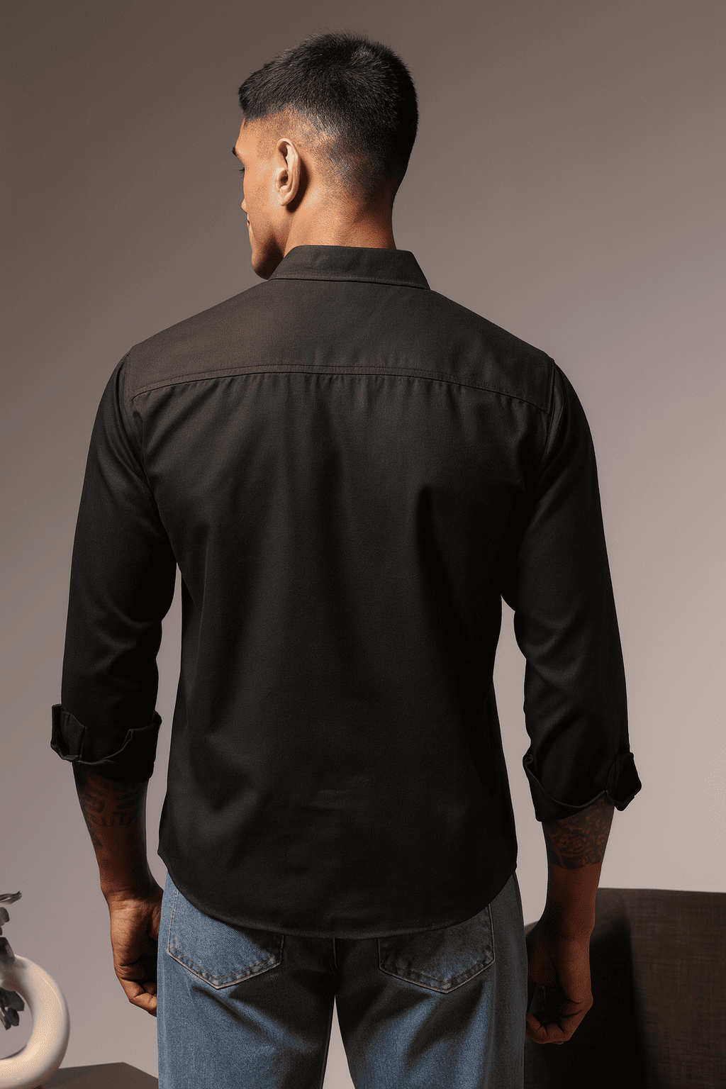 black plain shirt 